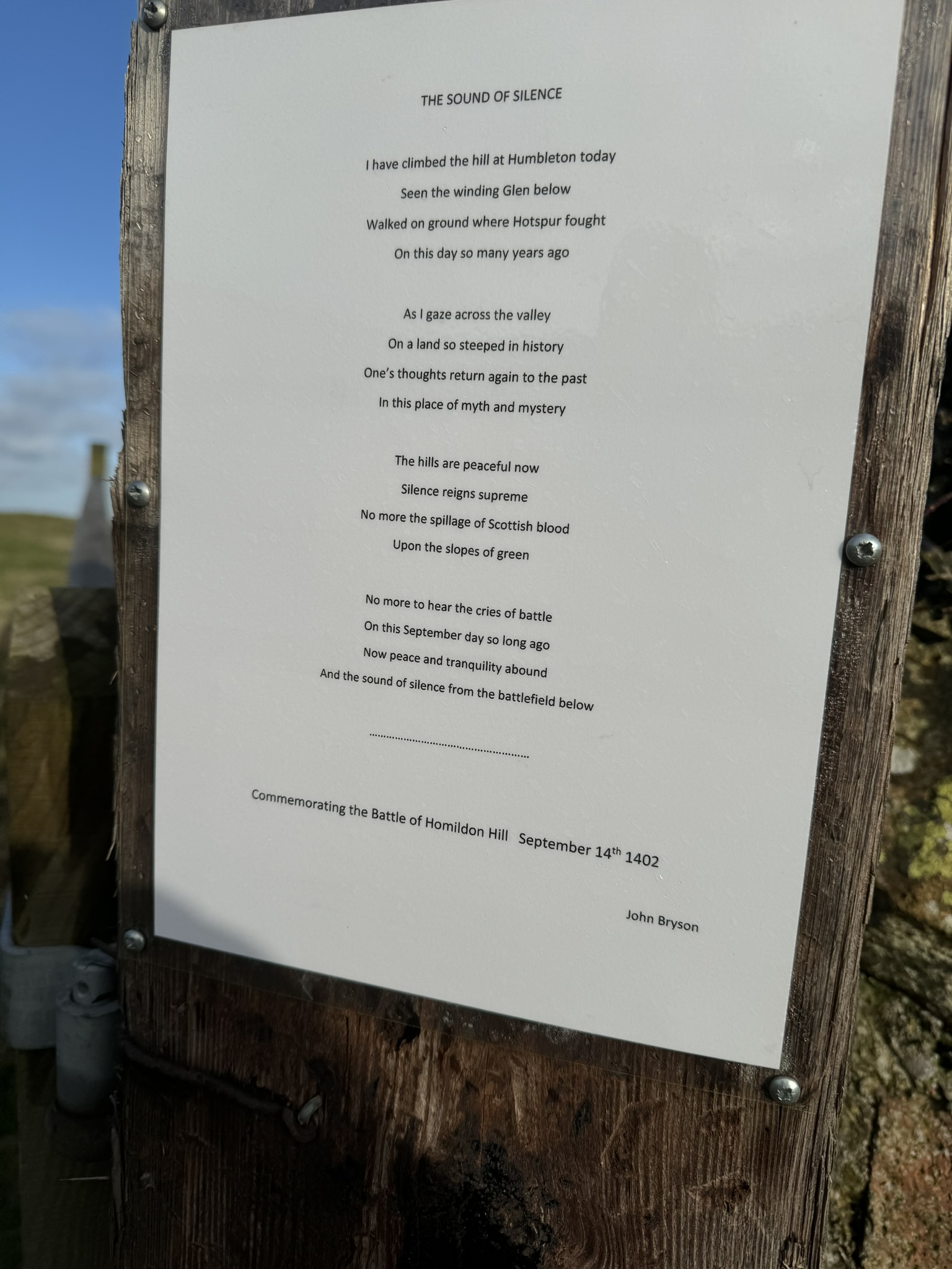 Poem to Harry Hotspur